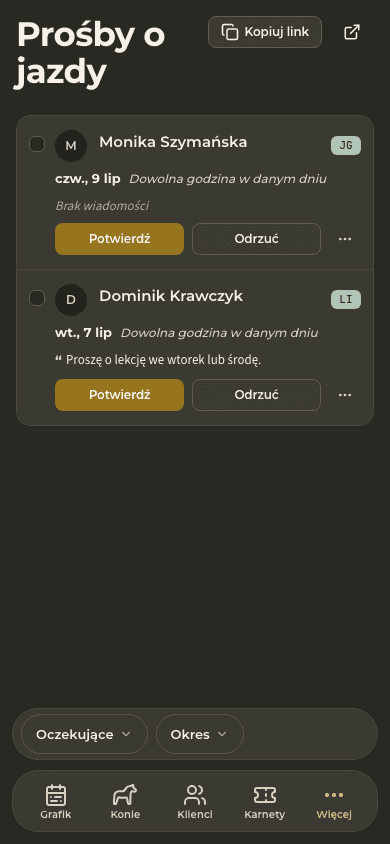 podgląd · Prośby