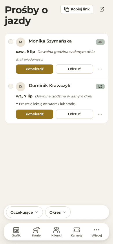 podgląd · Prośby