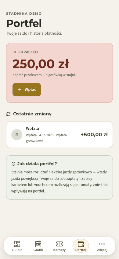 podgląd · Salda